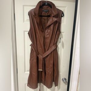 ✨NEW Andrew Marc x Marc New York | Longline Faux Leather Belted Sleeveless Vest